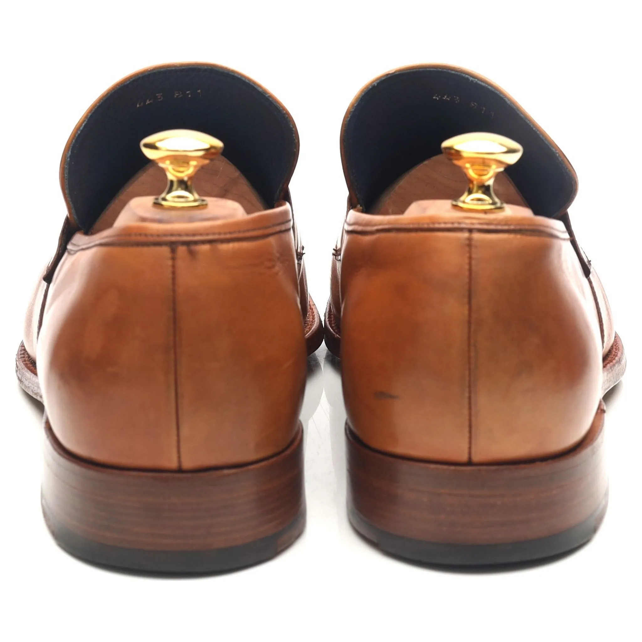 Tan Brown Leather Loafers UK 11 F