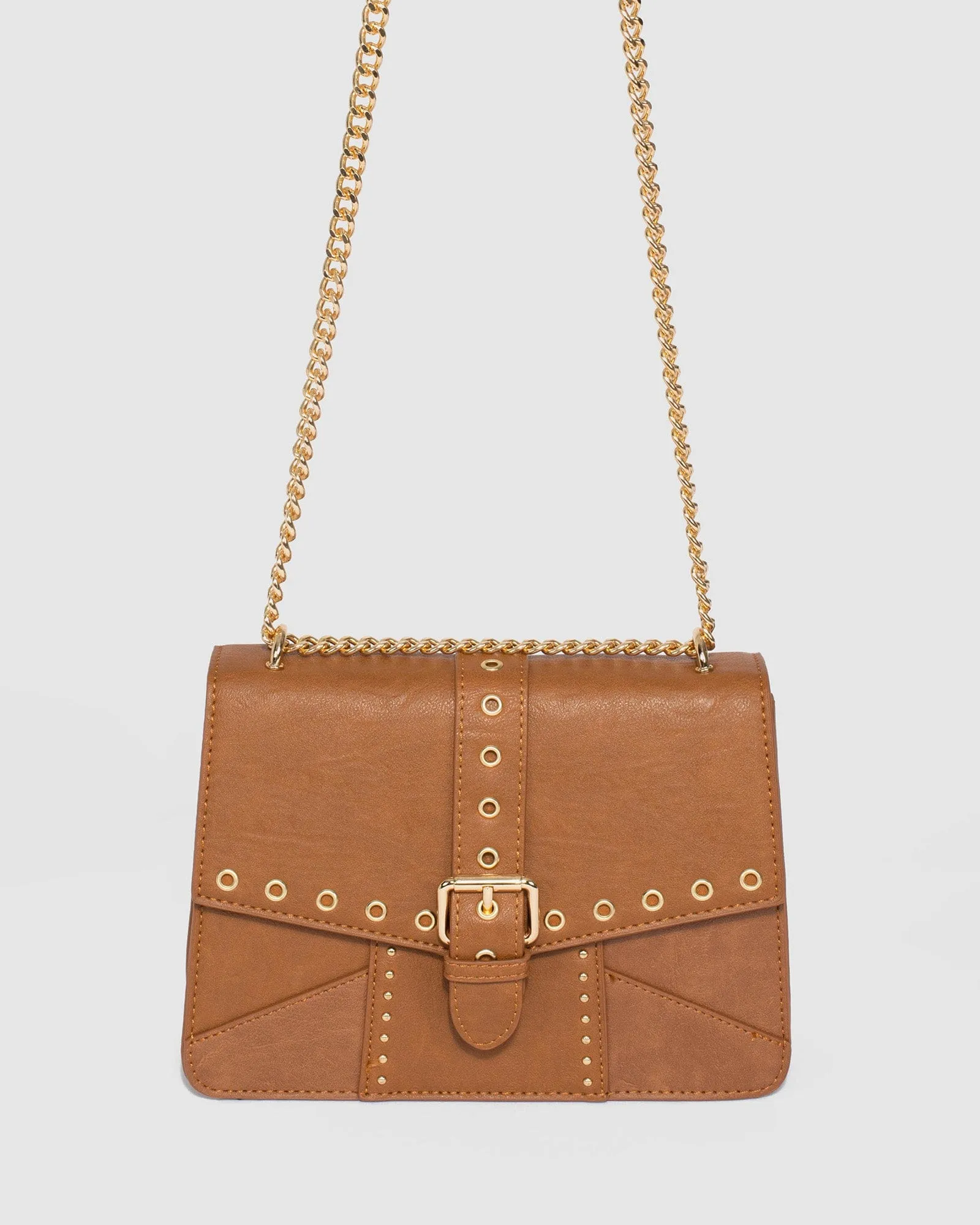 Tan Rachel Scarf Crossbody Bag