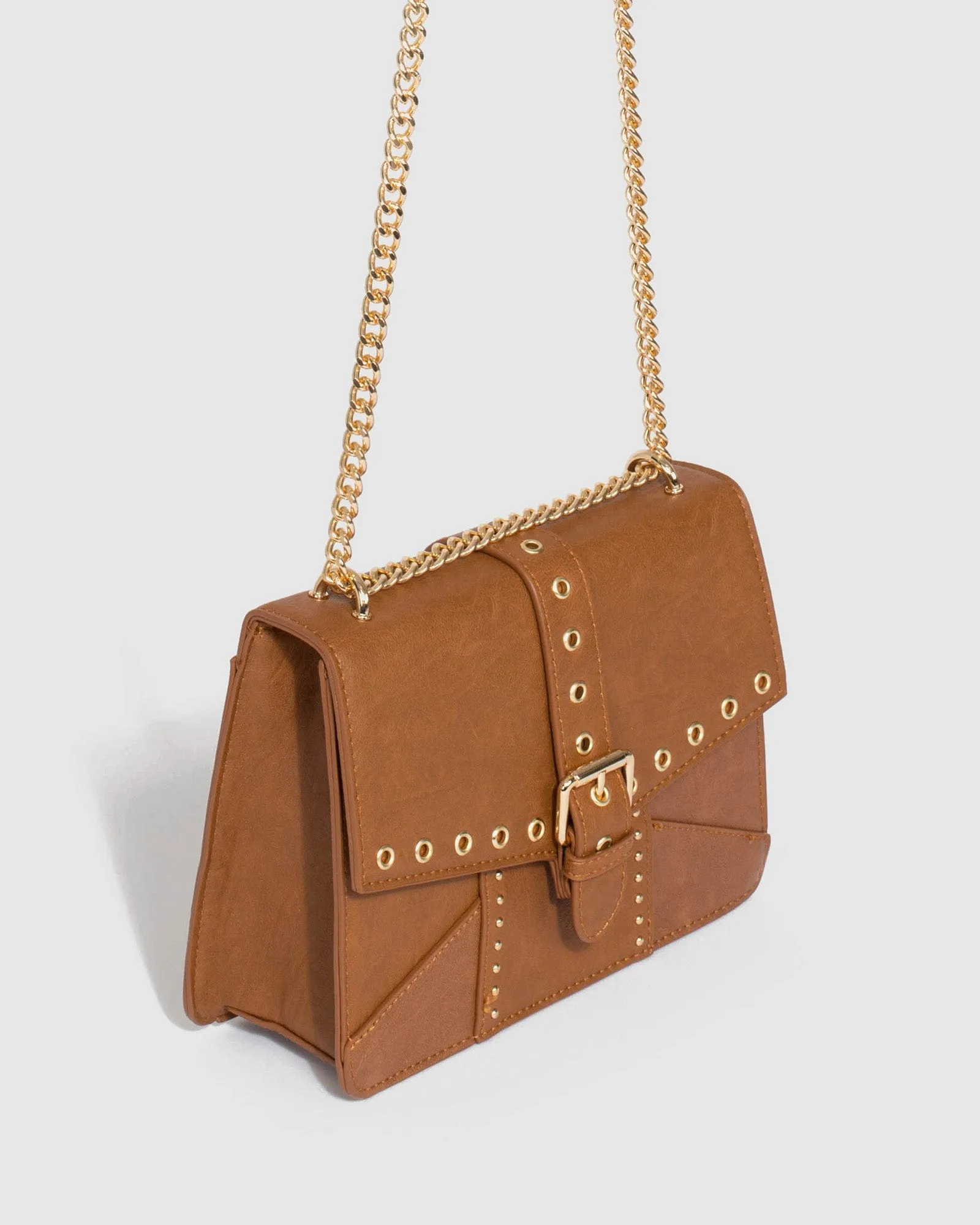 Tan Rachel Scarf Crossbody Bag