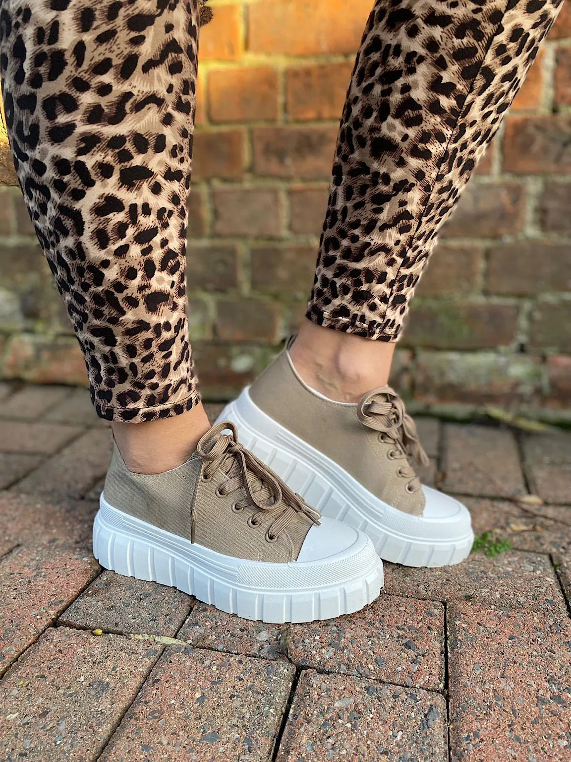 Taupe Mayze Stack Trainers