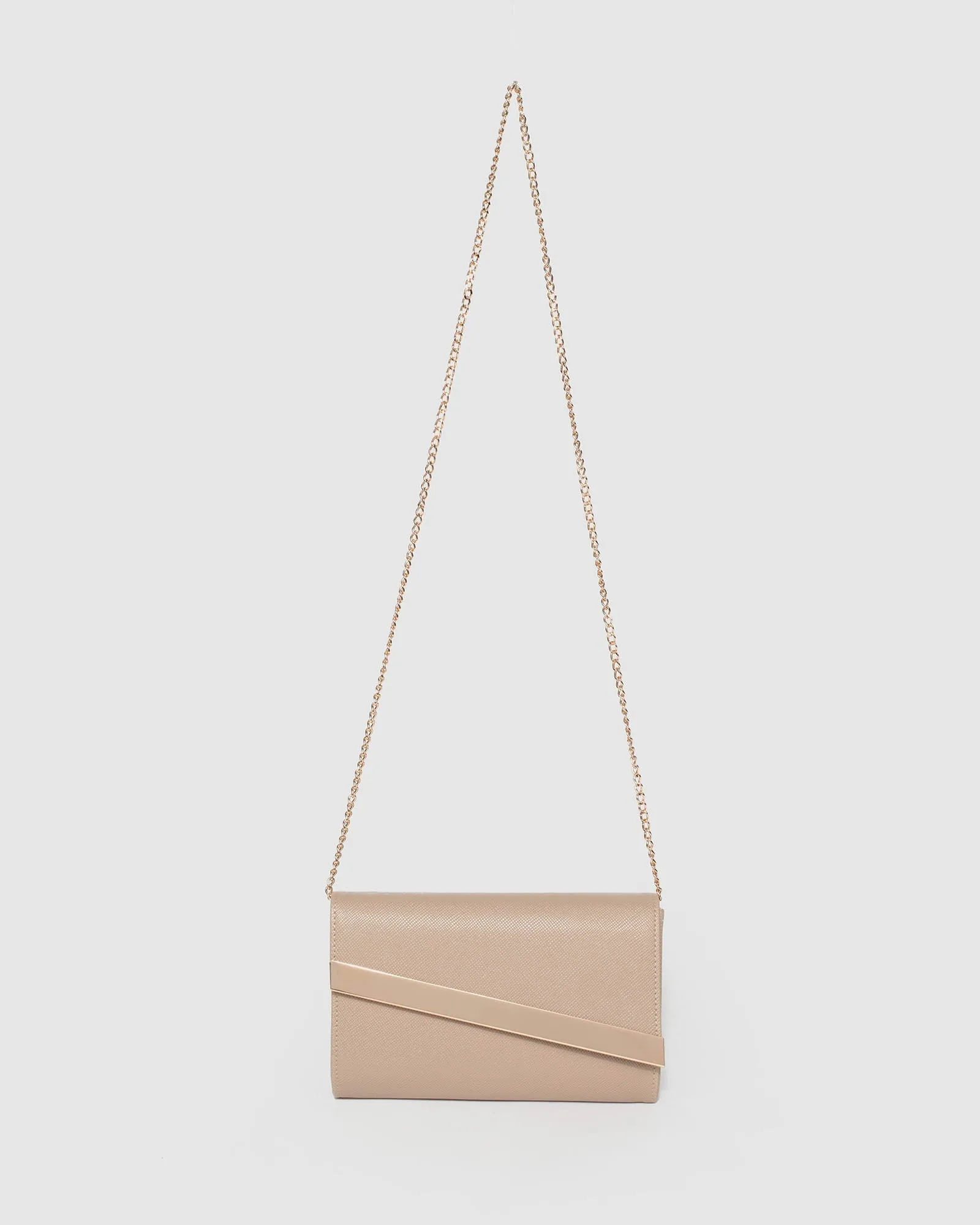 Taupe Tessa Diag Clutch Bag