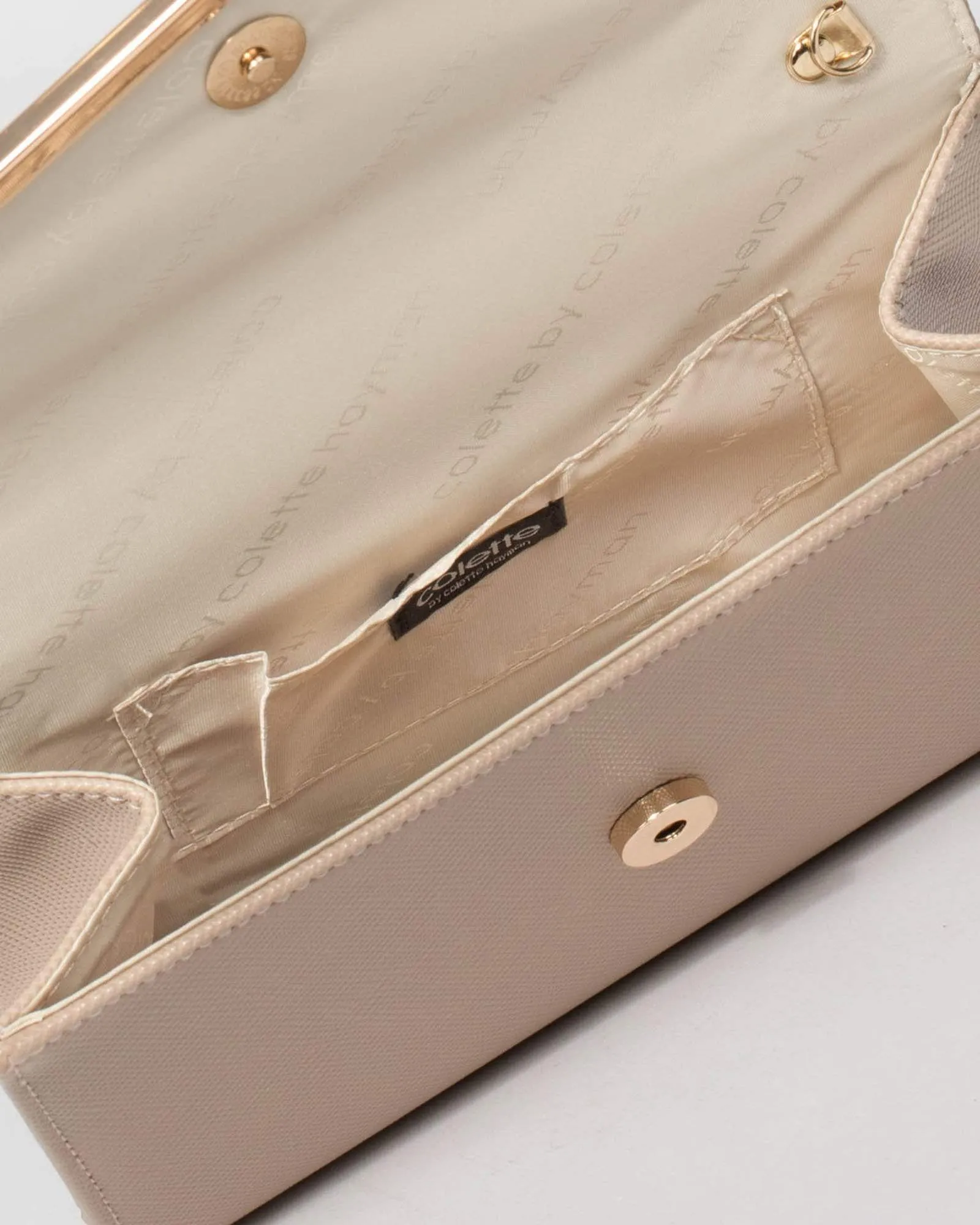 Taupe Tessa Diag Clutch Bag