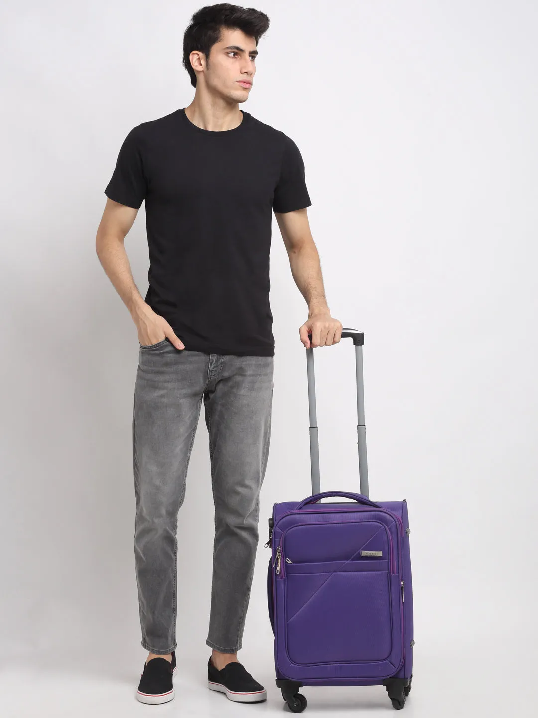 Teakwood Small Trolley Bag - Purple