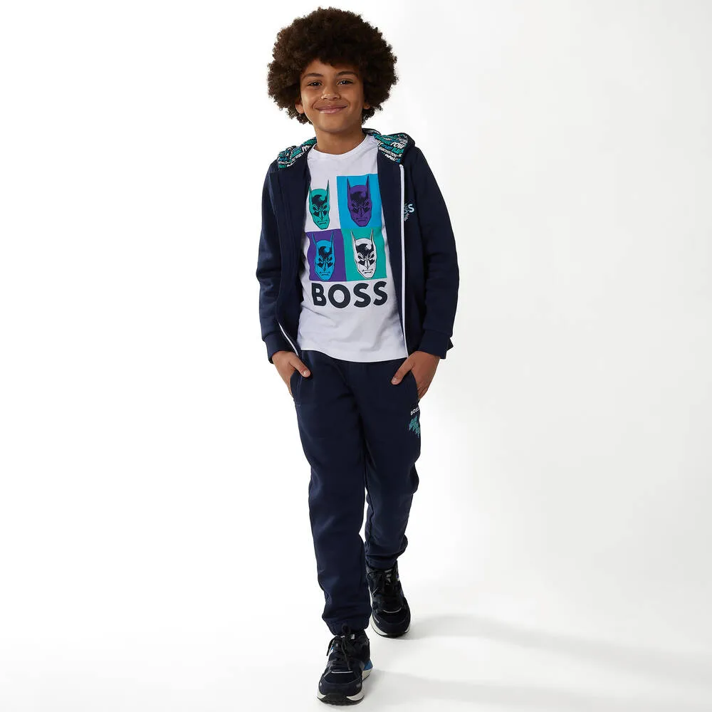 Teen Boys White Cotton Batman T-Shirt
