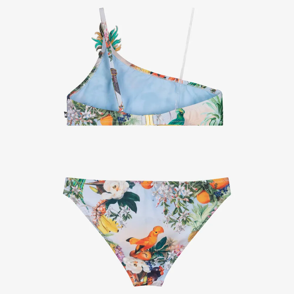 Teen Girls Blue Tropical Bikini (UPF 50+)