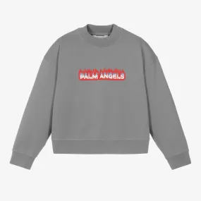 Teen Grey Cotton Flame Sweatshirt