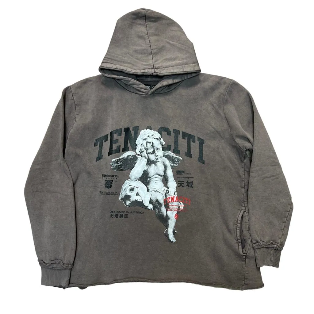 TENACITI ANGEL CROPPED HOODIE ASH BROWN