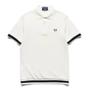 TEXTURED PIQUE POLO SHIRT ECRU | Bodega