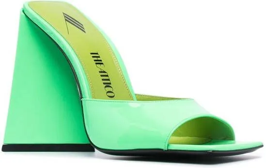 The Attico Devon patent leather mules Green