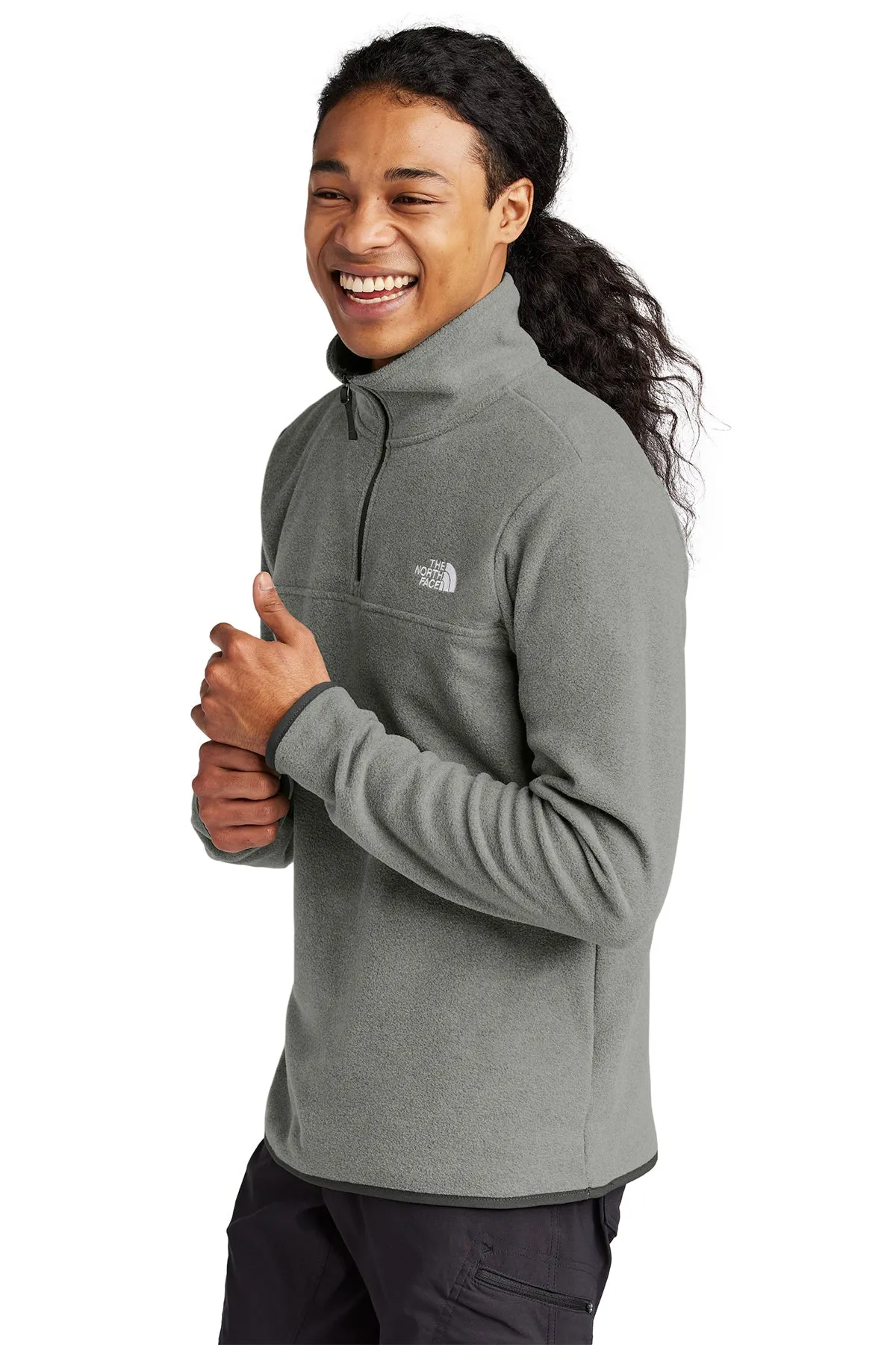 The North Face Glacier Custom Fleece 1/4 Zips, Medium Grey Heather