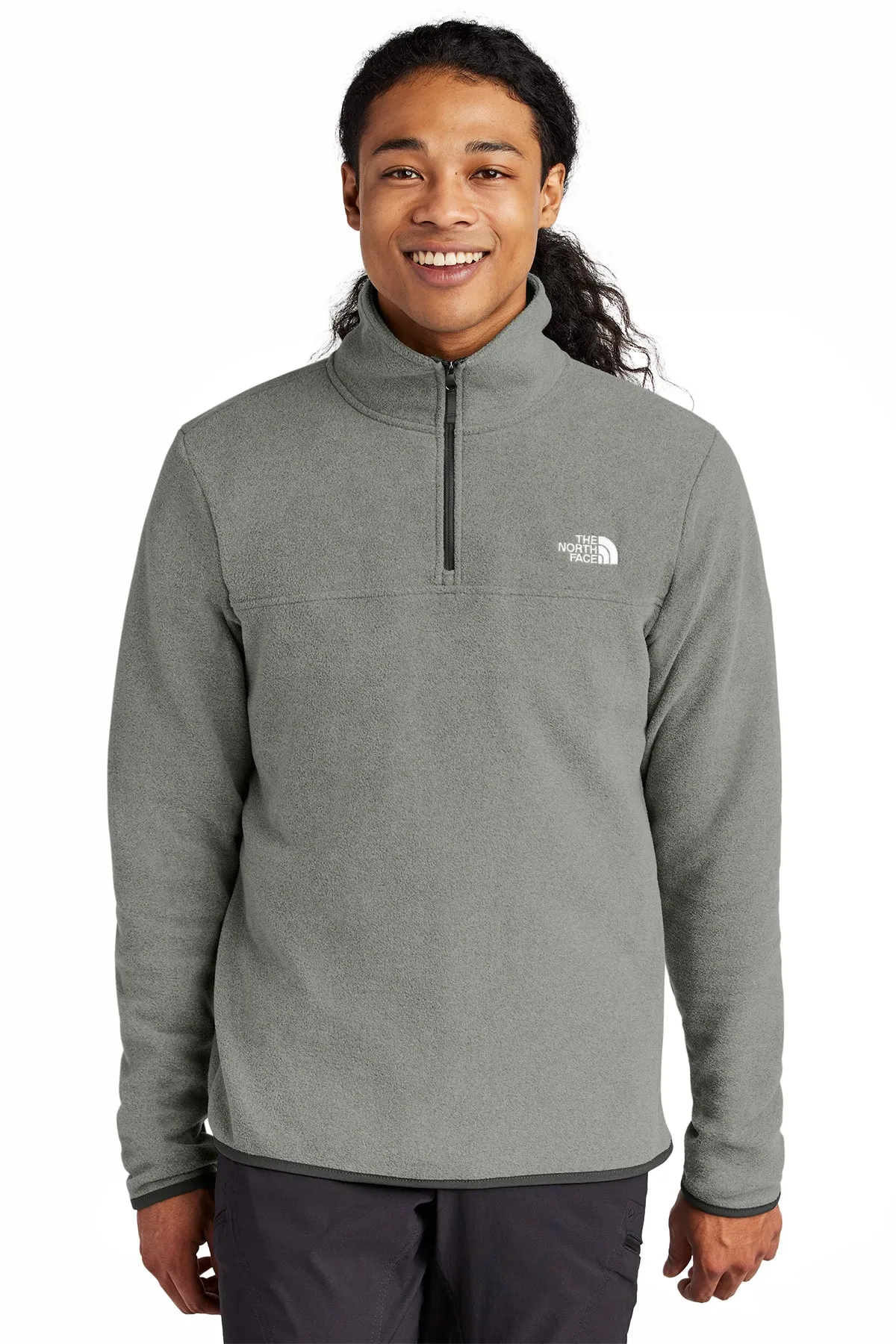 The North Face Glacier Custom Fleece 1/4 Zips, Medium Grey Heather