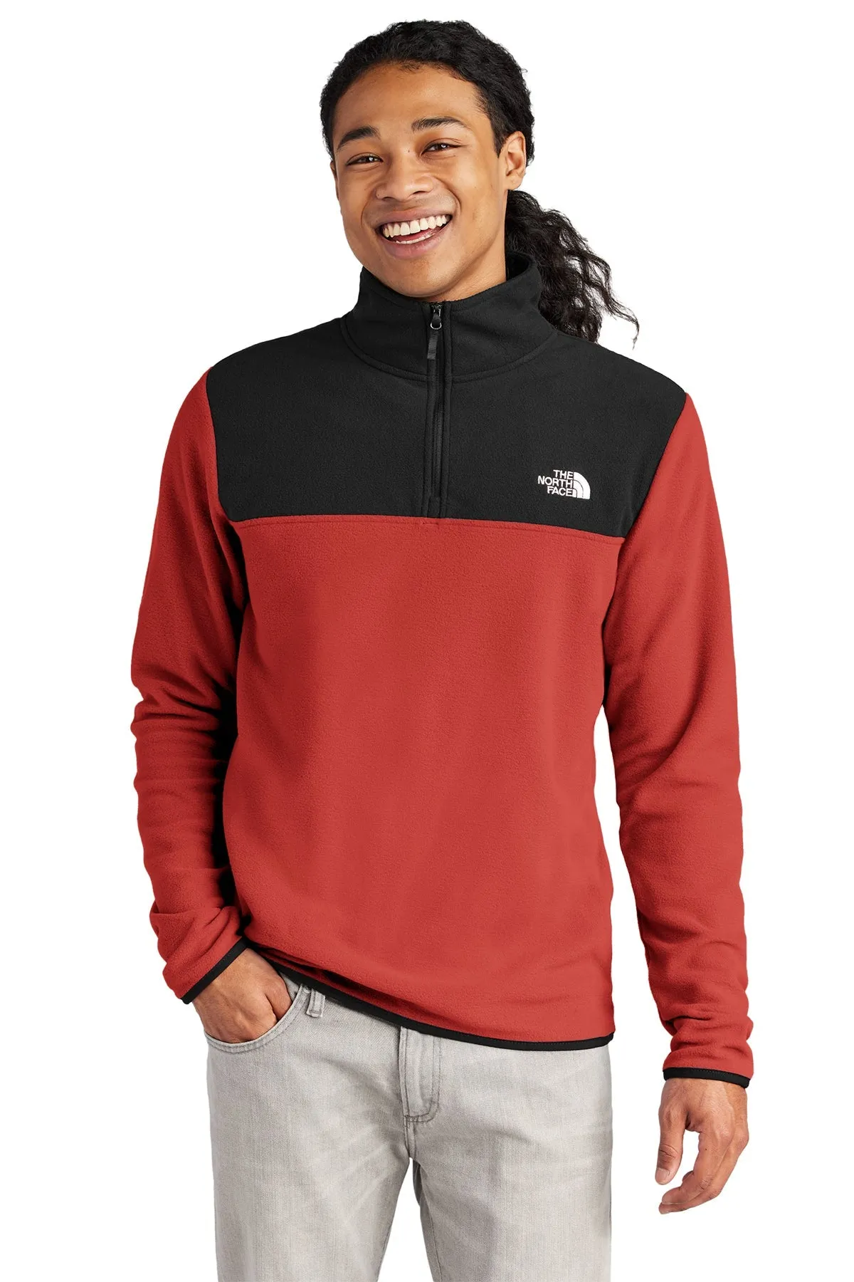 The North Face Glacier Custom Fleece 1/4 Zips, Rage Red