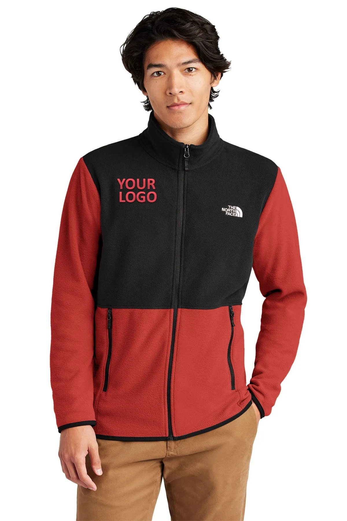 The North Face Glacier Custom Fleece Jackets, Rage Red