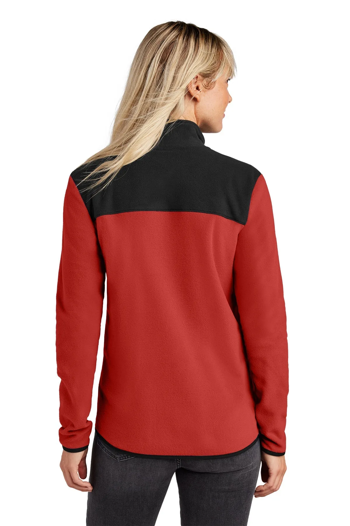 The North Face Ladies Glacier Full-Zip Fleece Jacket, Rage Red / TNF Black