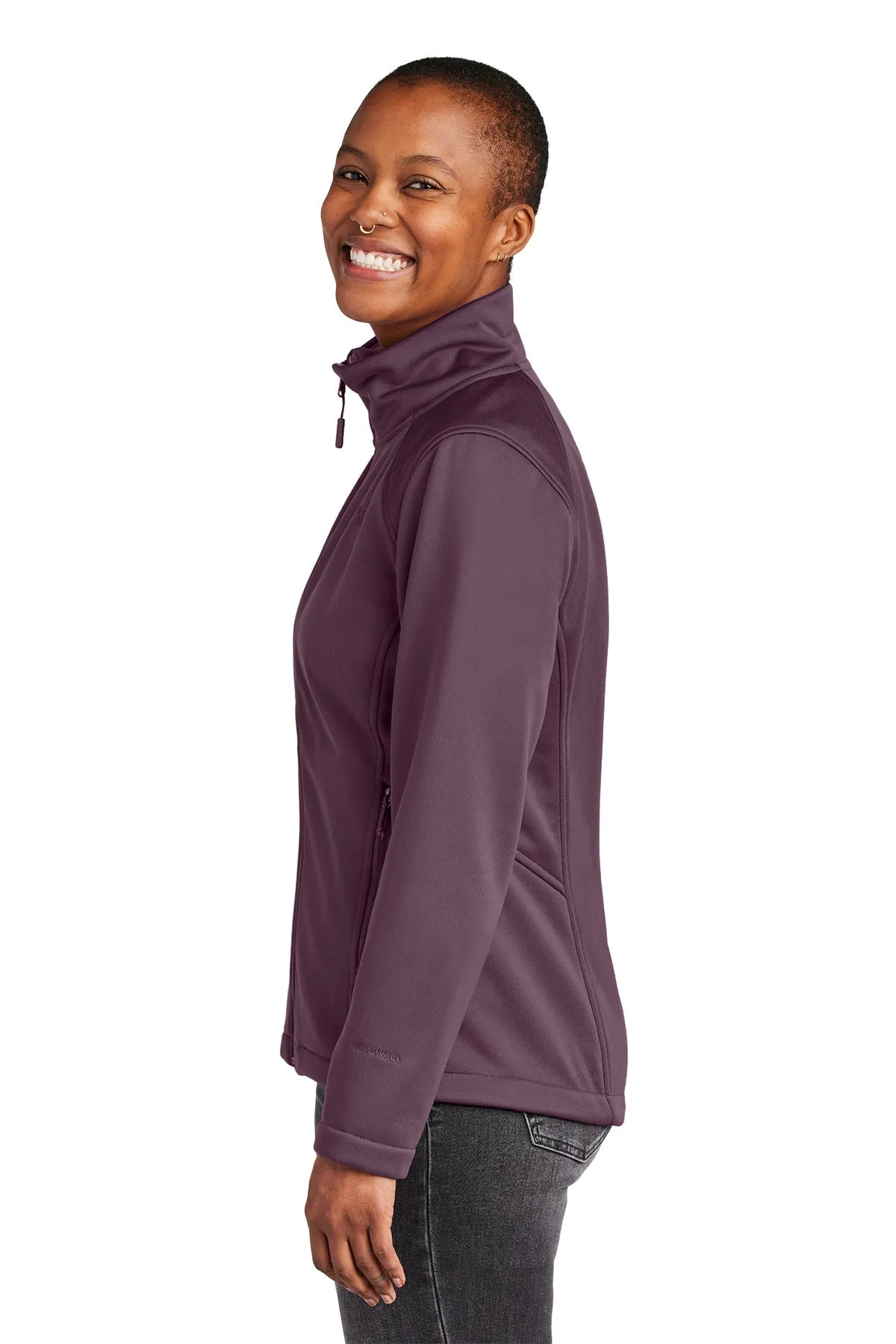 The North Face Ladies Ridgewall Soft Shell Custom Jackets, Blackberry Wine