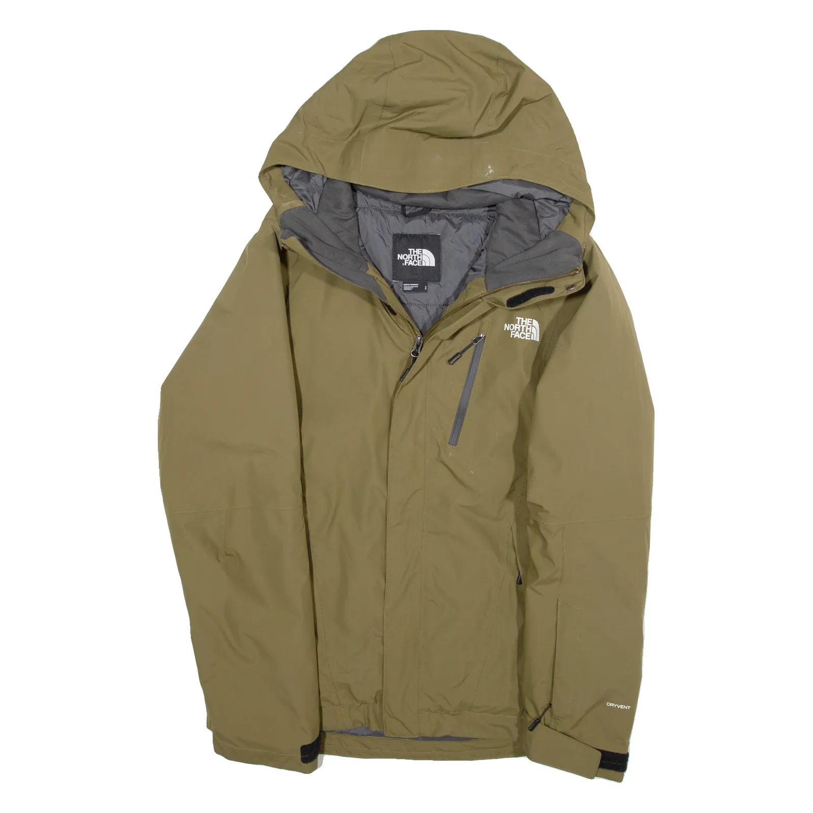 THE NORTH FACE Mens Rain Jacket Green Hooded S