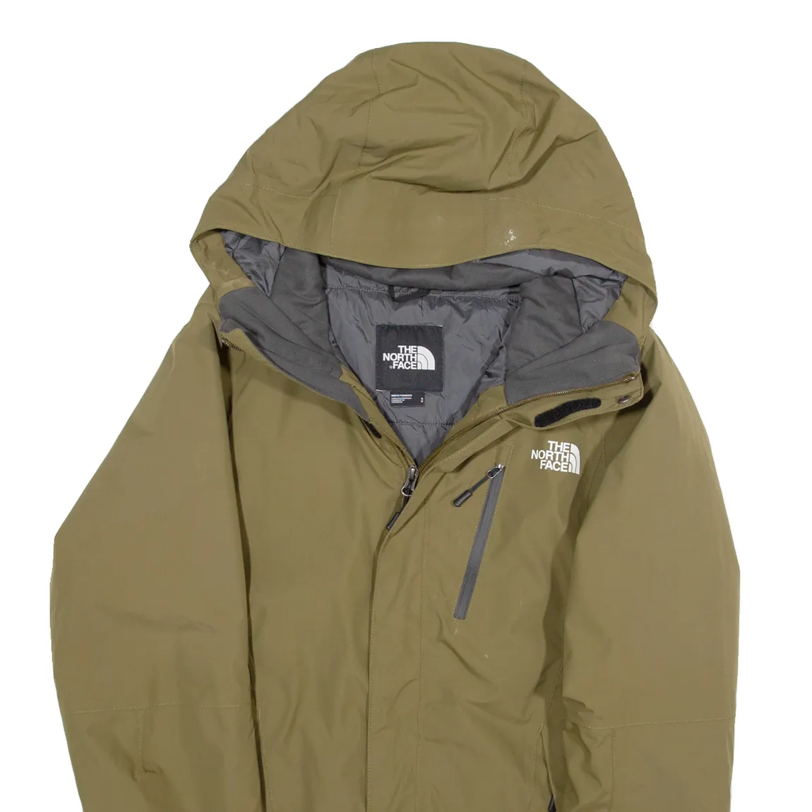 THE NORTH FACE Mens Rain Jacket Green Hooded S