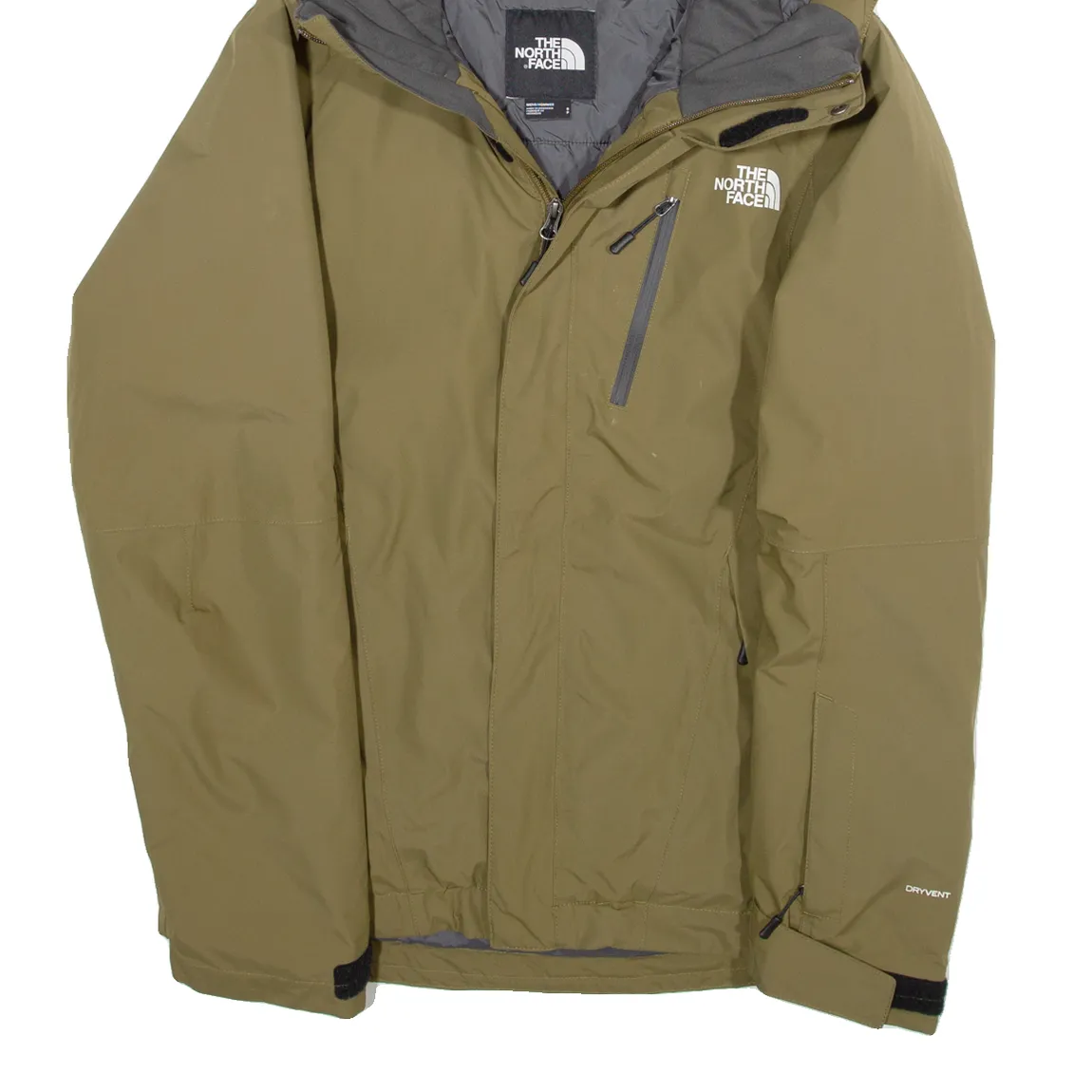 THE NORTH FACE Mens Rain Jacket Green Hooded S