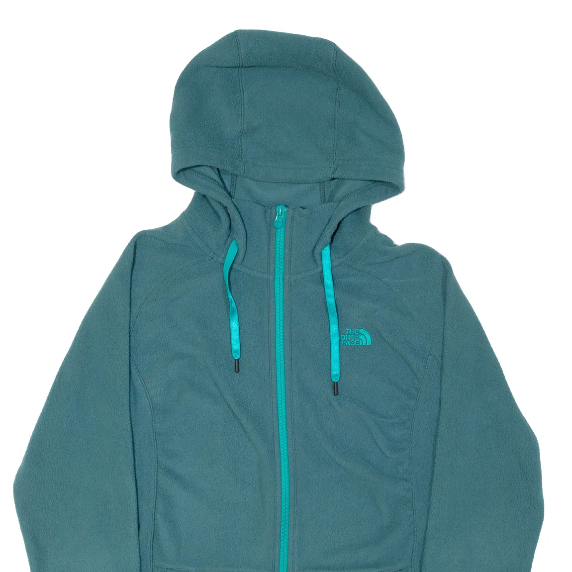 THE NORTH FACE Womens Fleece Jacket Green Hooded M