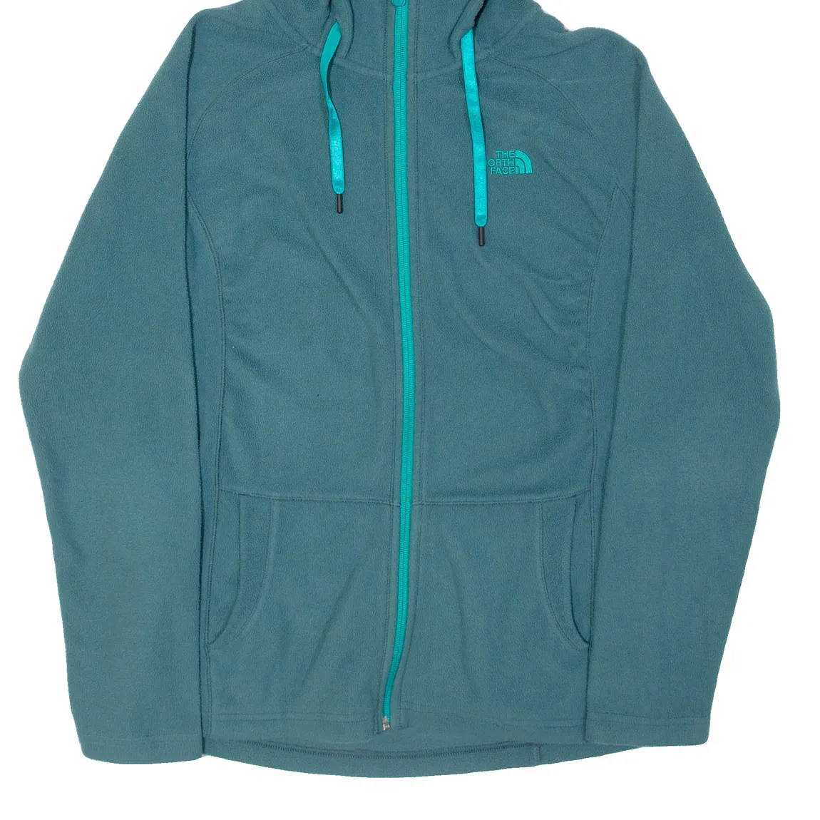 THE NORTH FACE Womens Fleece Jacket Green Hooded M