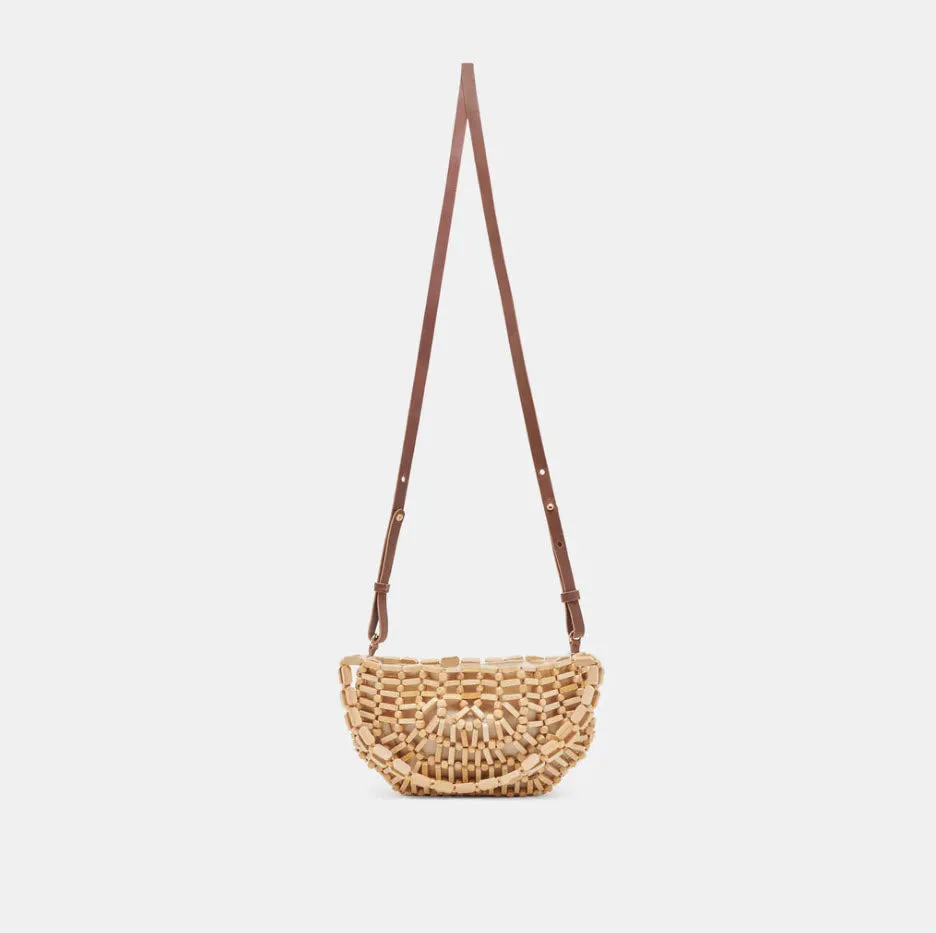 The Wooden Bead Shoulder Bag in Natural