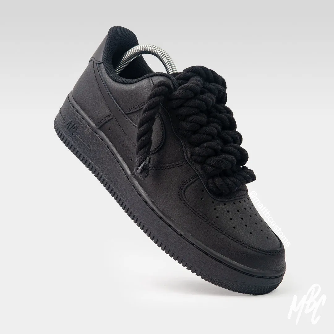 Thicc Laces - Black Air Force 1 Custom