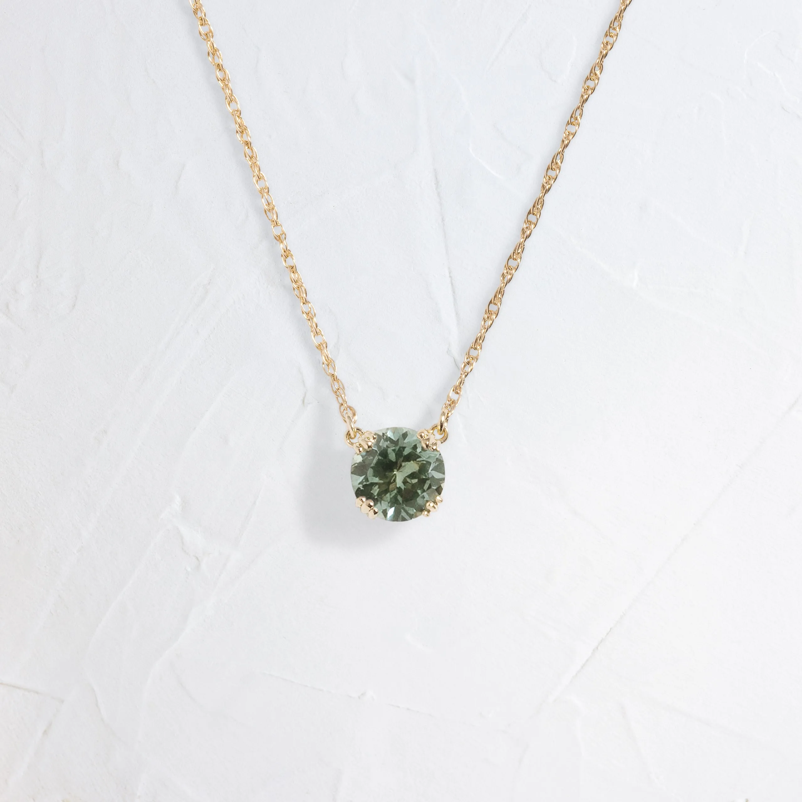 Threaded Necklace, 1.14ct. Blue-Green Sapphire - OOS