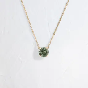 Threaded Necklace, 1.14ct. Blue-Green Sapphire - OOS