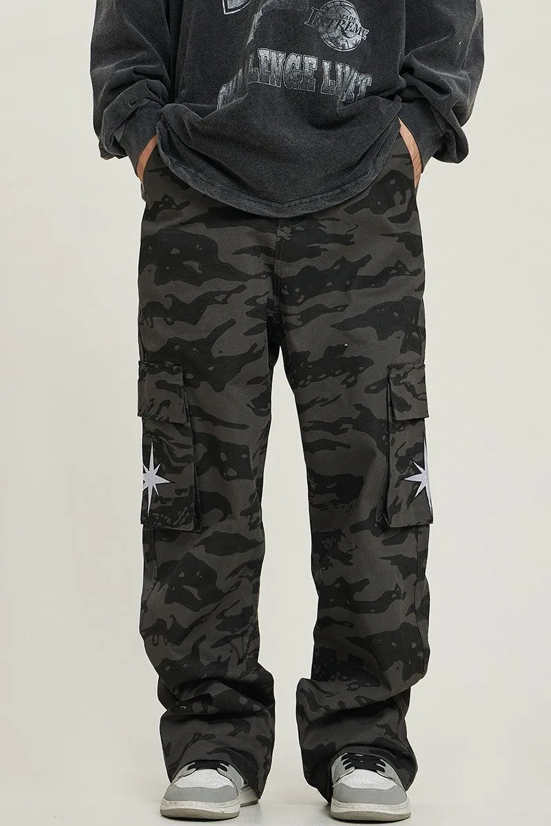 Tiger Camo Embroidered Cargo Pants