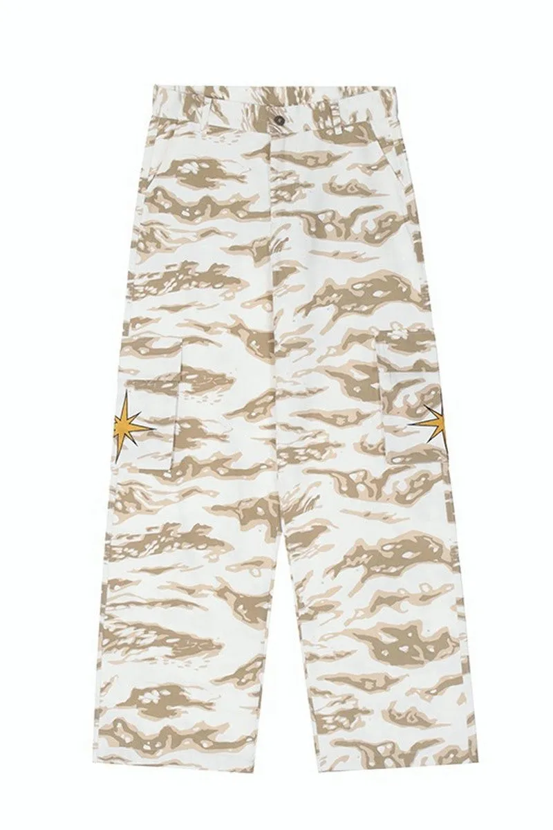 Tiger Camo Embroidered Cargo Pants