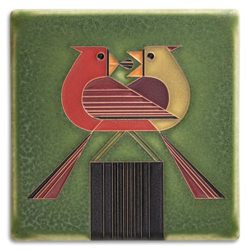 Tile 6x6 Redbird Romance Green