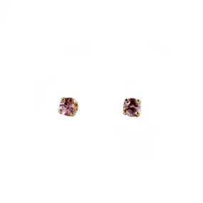 Tiny Pink Sapphire Yellow Gold Single Stud - Sarah Gardner