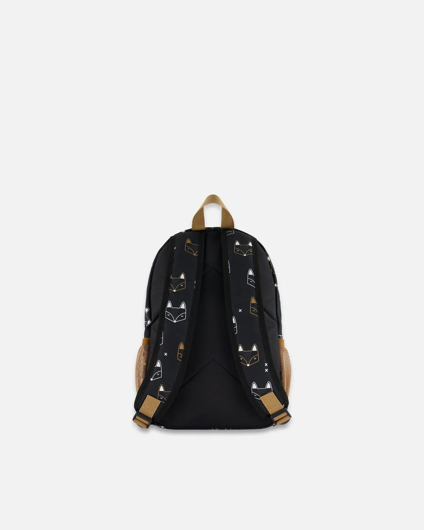 Toddler Backpack Black Printed Fox