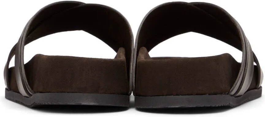 TOM FORD Brown Leather Wicklow Sandals