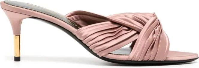 TOM FORD knot-detail 75mm pleated mules Pink