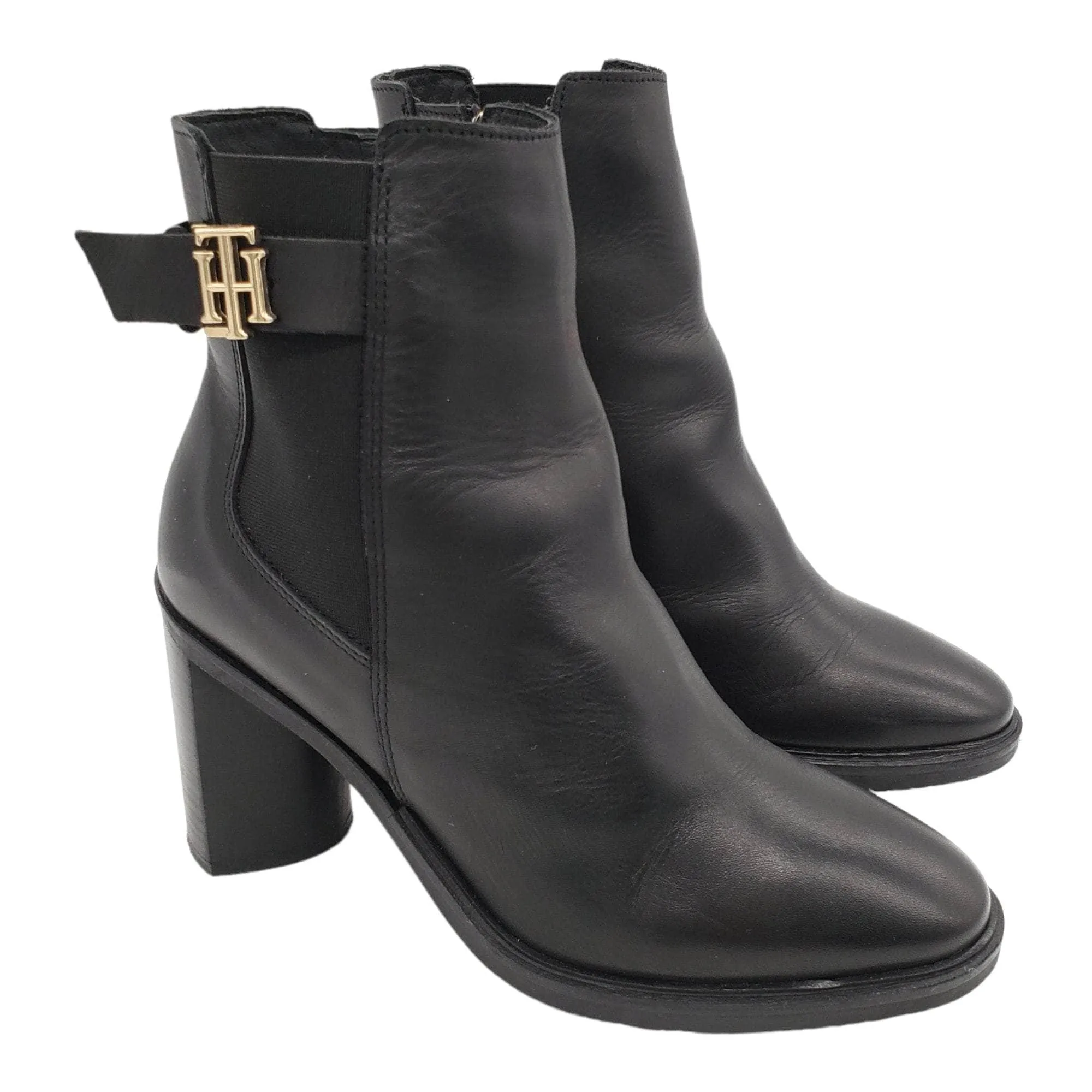 Tommy Hilfiger Black Heeled Ankle Boots