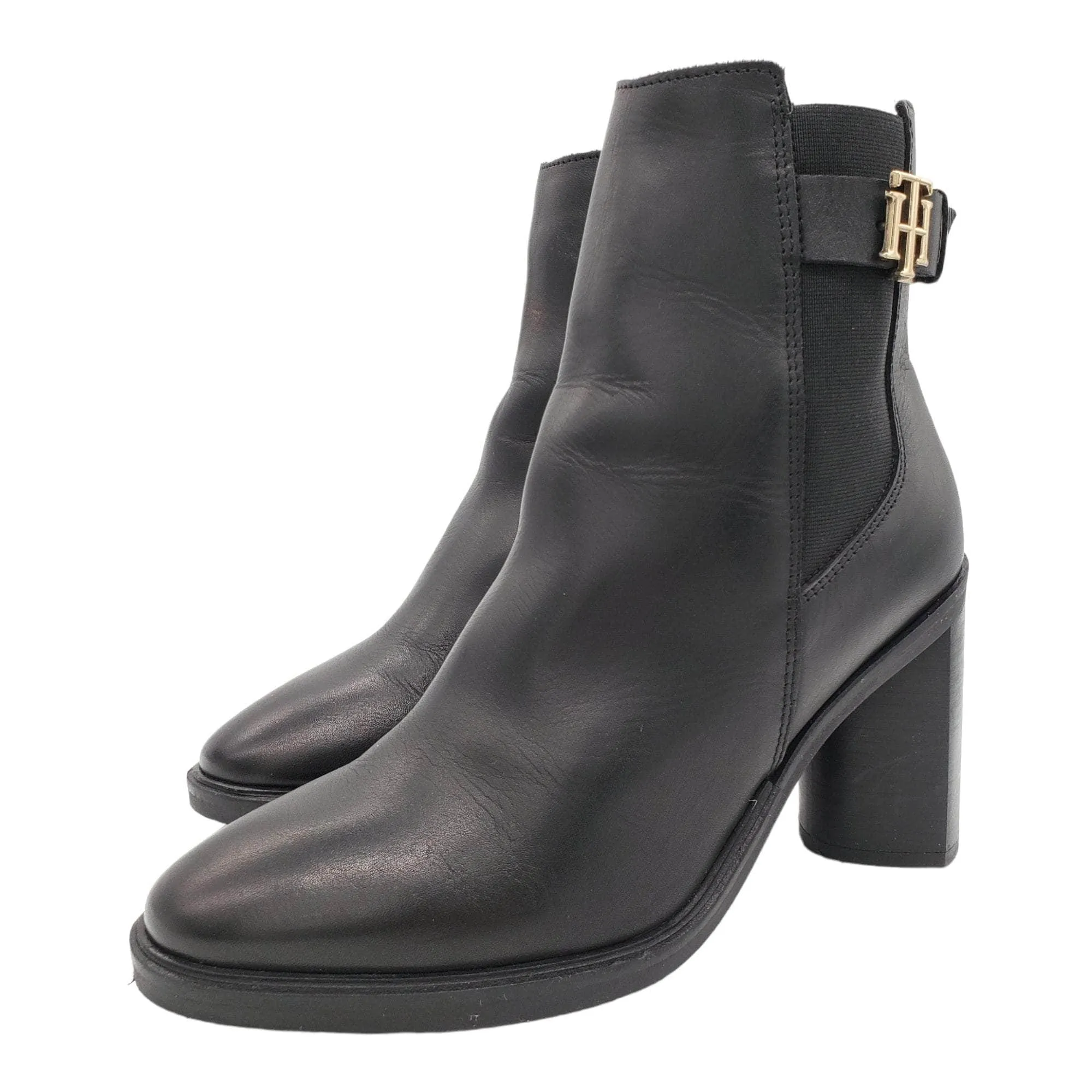 Tommy Hilfiger Black Heeled Ankle Boots