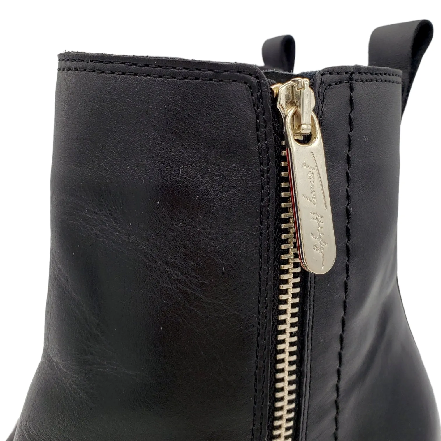 Tommy Hilfiger Black Zipped Ankle Boots