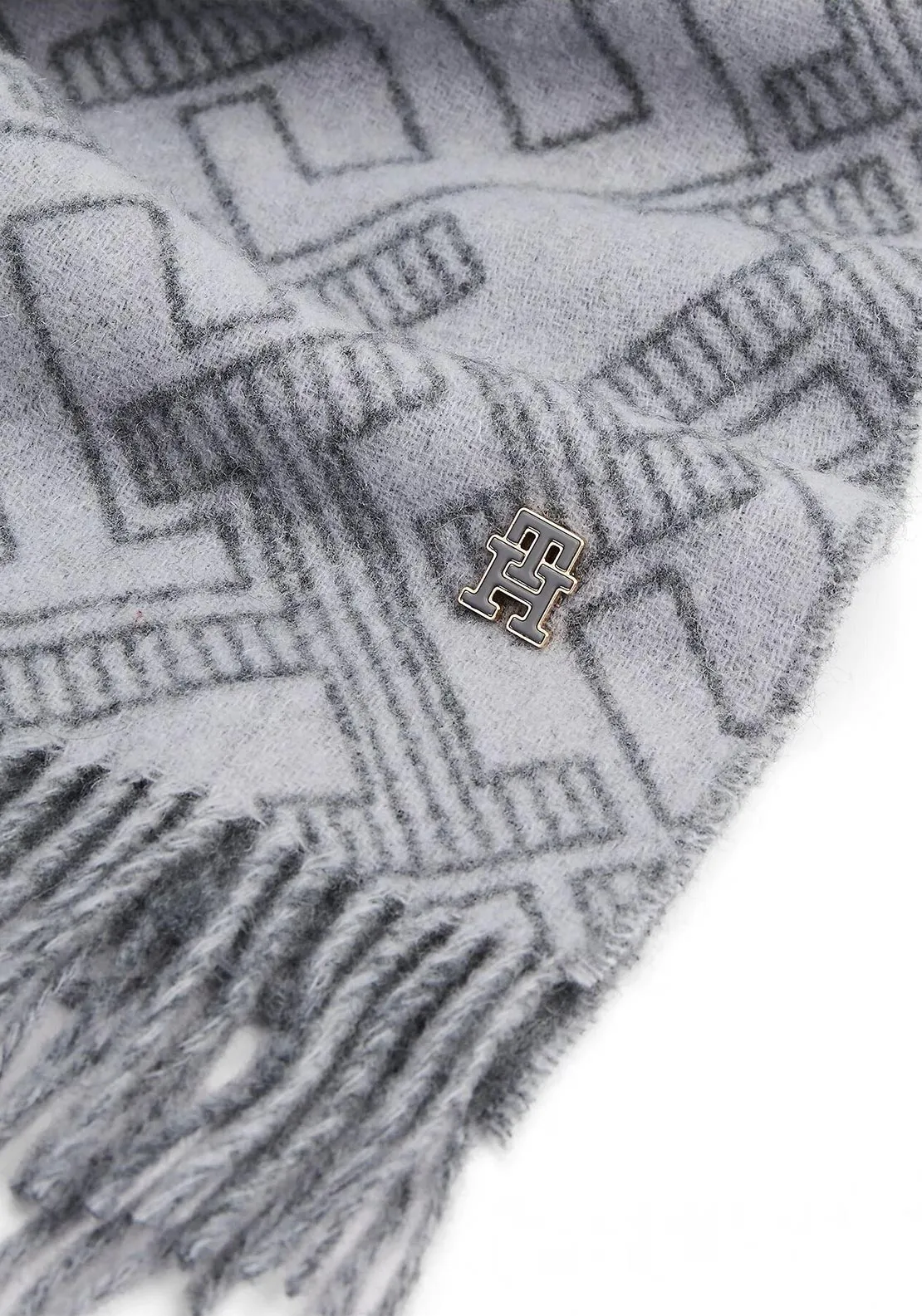 Tommy Hilfiger Monogram Print Scarf, Grey