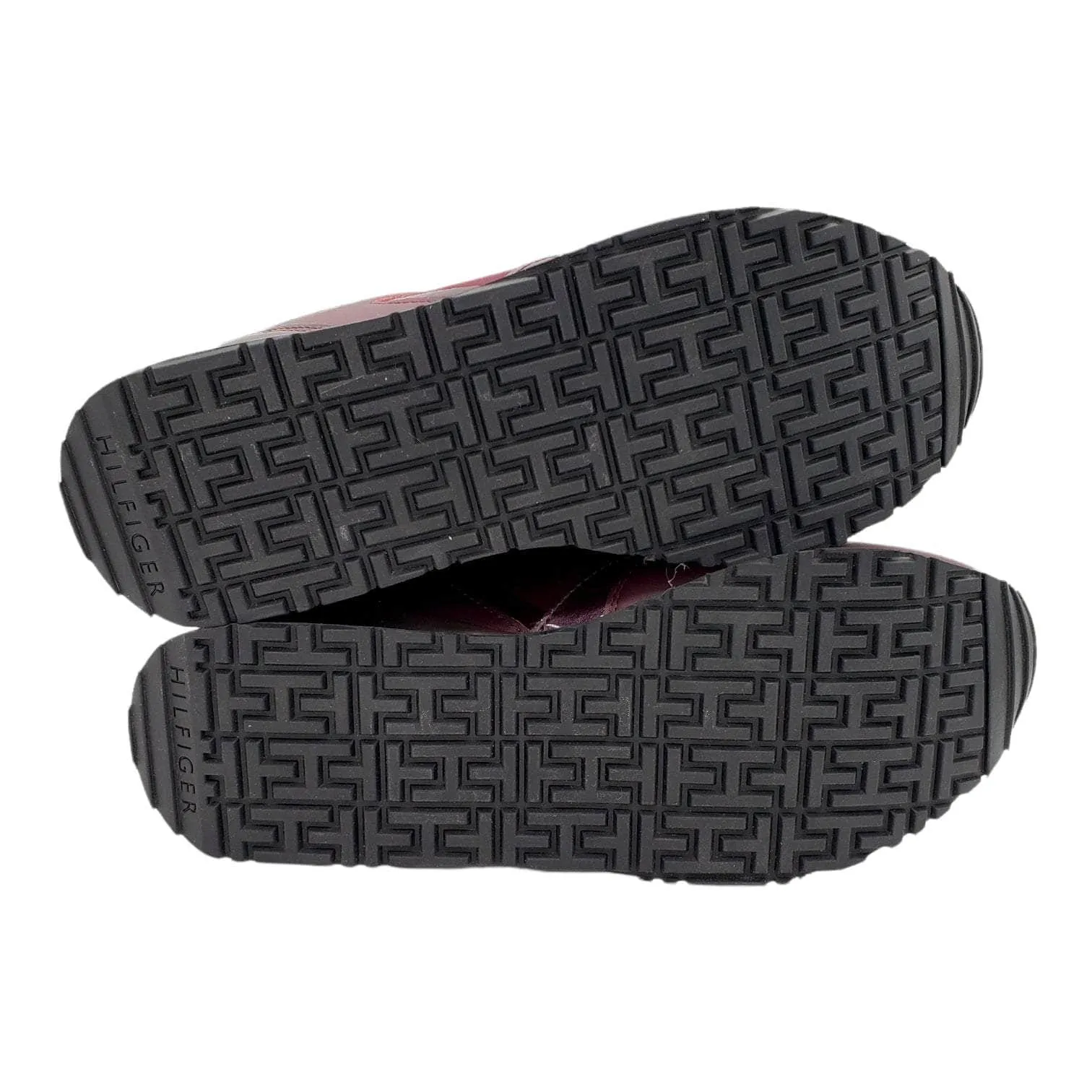 Tommy Hilfiger Wine Leather & Suede Trainers