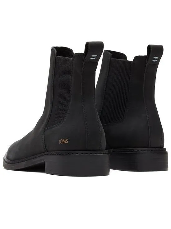 Toms Womens Charlie Leather Chelsea Boots in Black