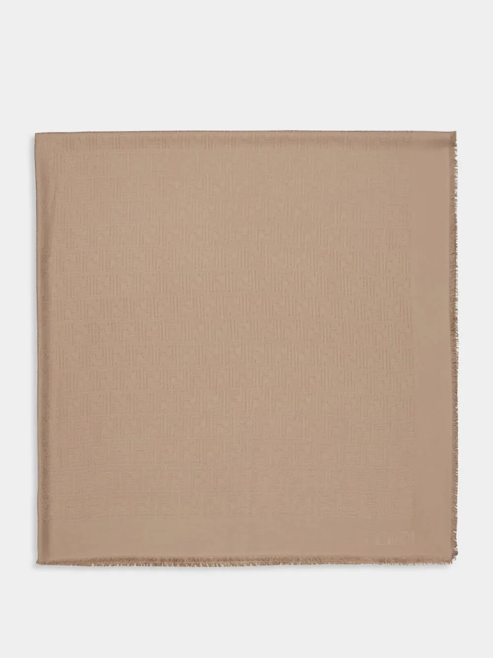 Tone-on-Tone Silk Beige Scarf