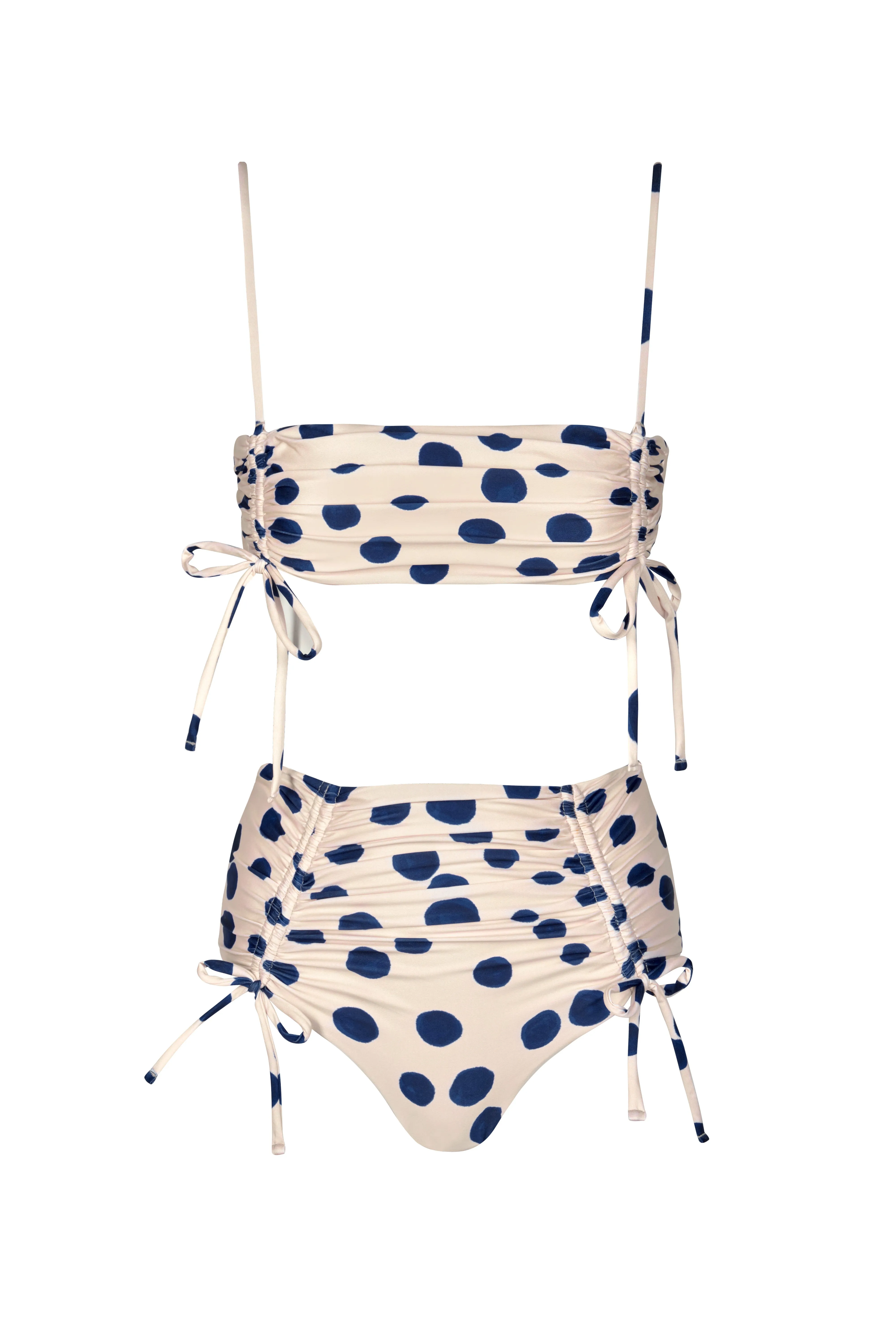 Top De Bikini Clarisa Blue Dots  & Bottom De Bikini Clari Blue Dots