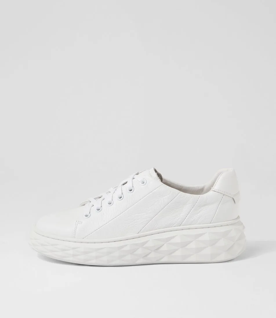 TOP END Irsia White Leather Sneakers