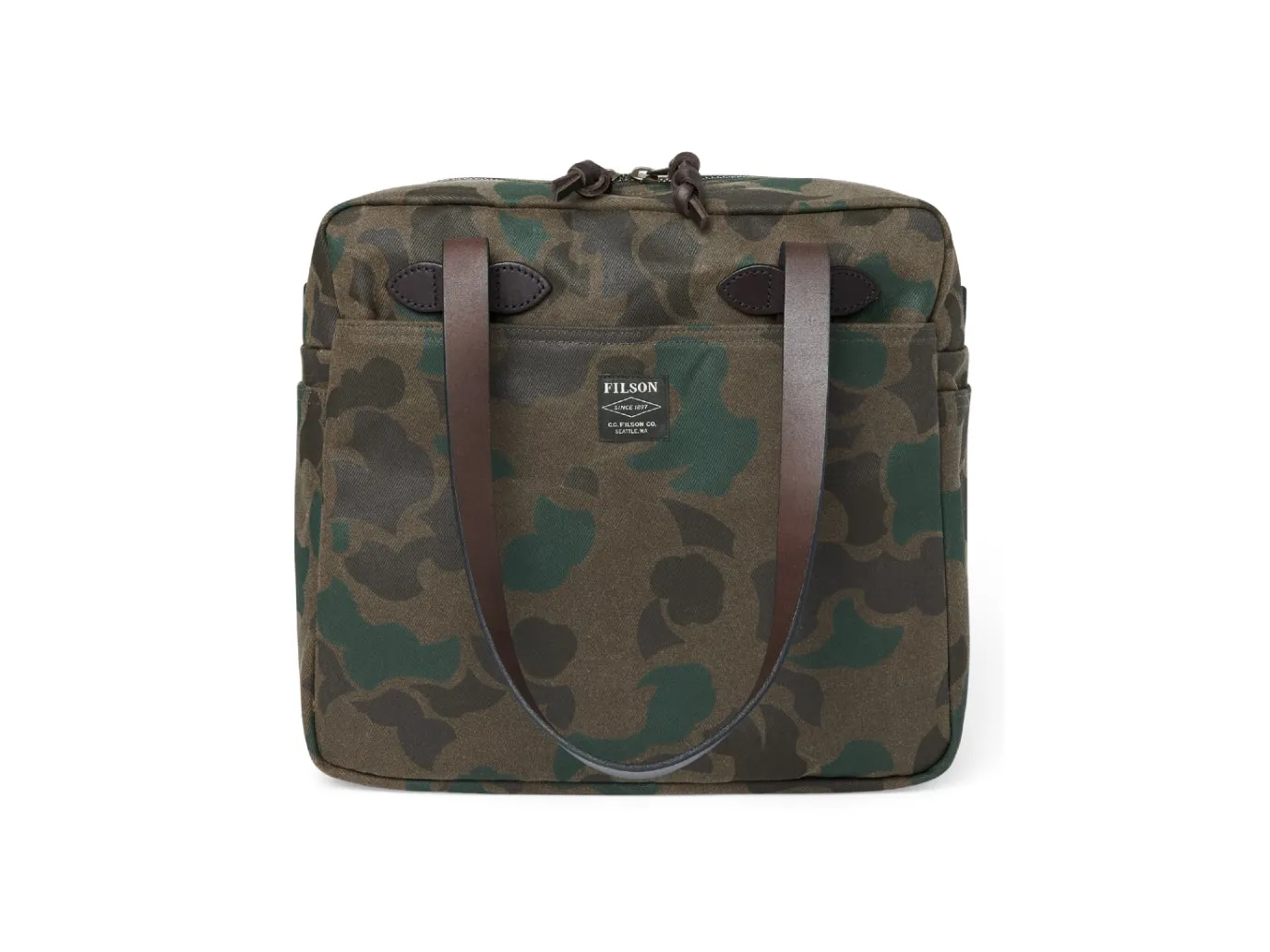 Tote Bag With Zipper Waxed Camouflage - Limited Edition