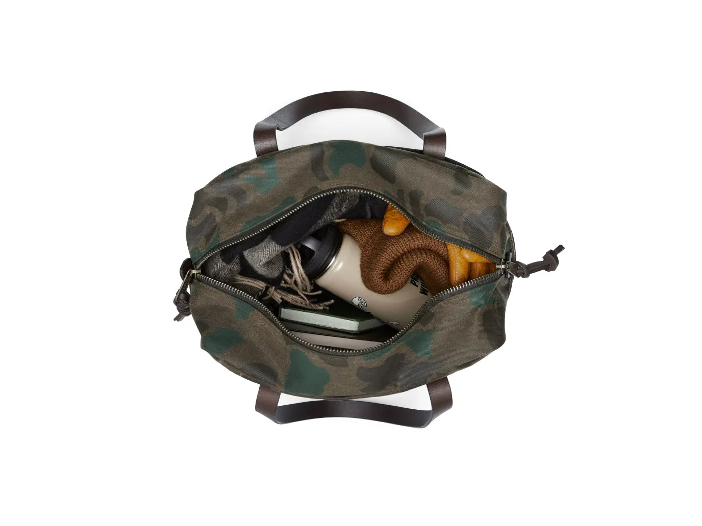 Tote Bag With Zipper Waxed Camouflage - Limited Edition