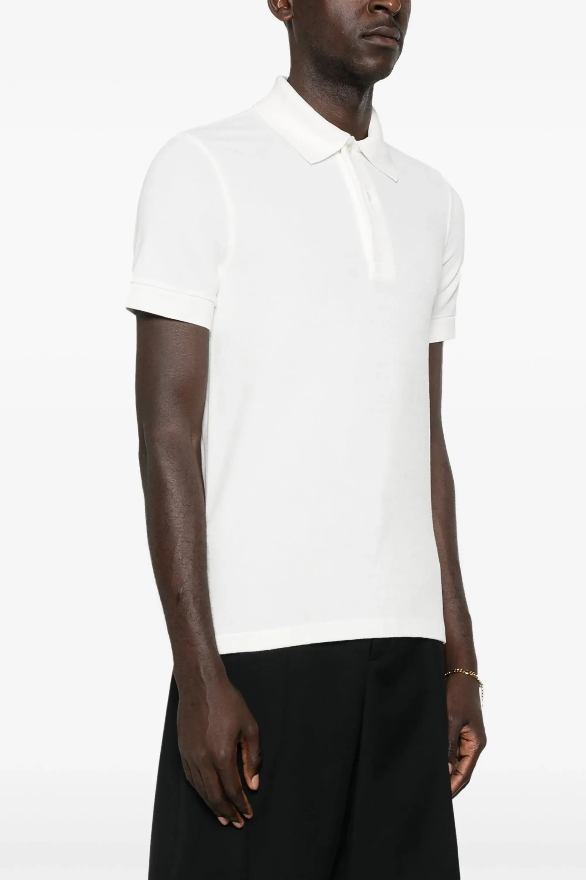 Towelling Short Sleeve Polo White