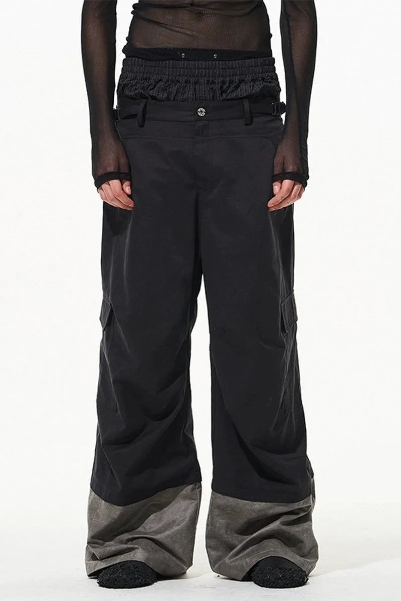 Triple Layer Colorblock Cargo Pants