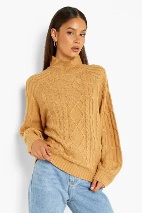 Turtle Neck Cable Knit Sweater