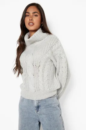 Turtleneck Cable Knit Sweater